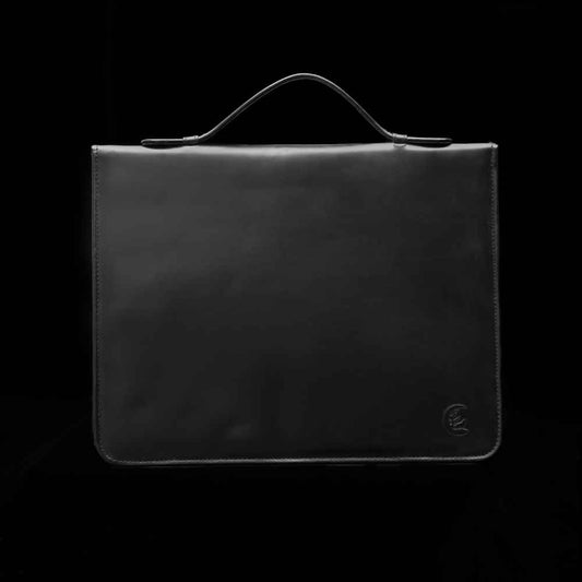  black full-grain leather  laptop planner  