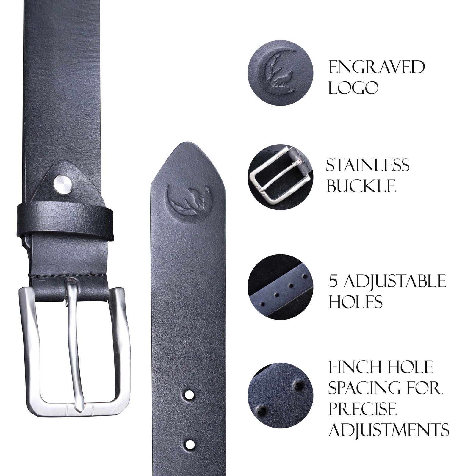 Nocturne- Black Leather Belt - Image 4
